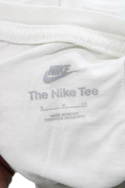 Nike Mens White Graphic T-Shirt Cotton Short Sleeve Round Neck Size S