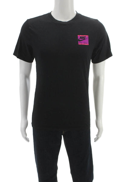 Nike Mens Black Graphic Basic T-Shirt 100% Cotton Crew Neck Size S