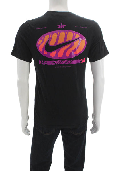 Nike Mens Black Graphic Basic T-Shirt 100% Cotton Crew Neck Size S