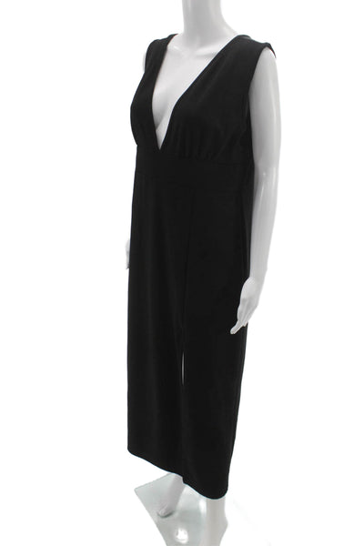 Nasty Gal Womens Sheath Dress Black Sleeveless V-Neck Full Length Size 14