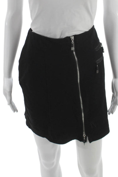 Jamie Sadock Womens Mini Skirt Black Rayon Zip Closure Size 10