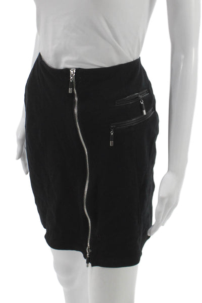 Jamie Sadock Womens Mini Skirt Black Rayon Zip Closure Size 10