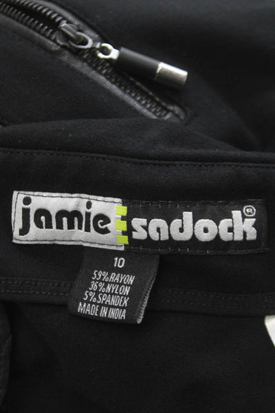 Jamie Sadock Womens Mini Skirt Black Rayon Zip Closure Size 10