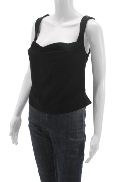 Miaou Women Sweetheart Neckline Sleeveless Camisole Black Polyester Size XL