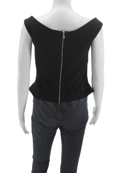 Miaou Women Sweetheart Neckline Sleeveless Camisole Black Polyester Size XL
