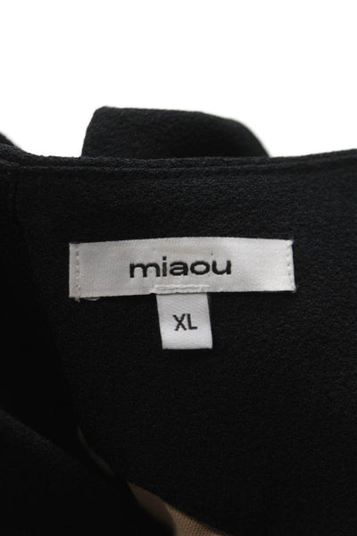 Miaou Women Sweetheart Neckline Sleeveless Camisole Black Polyester Size XL