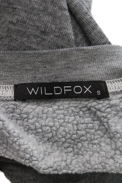 Wildfox Women Pullover Gray Long Sleeve Polyester Crew Neck Size S