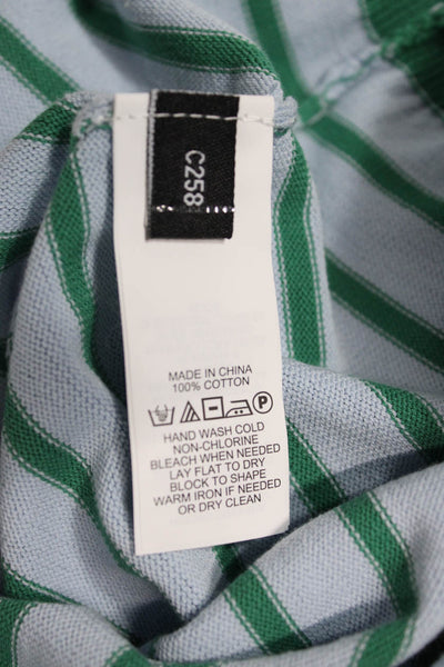 Jack Spade Mens Pullover V-Neck Striped Green 100% Cotton Long Sleeve Size XL