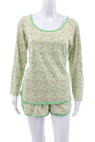 Cosabella Womens Floral Pima Cotton Scoop Neck Pajama Set Long Sleeve Size M