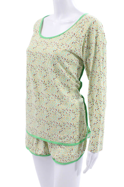 Cosabella Womens Floral Pima Cotton Scoop Neck Pajama Set Long Sleeve Size M