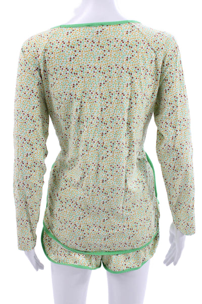 Cosabella Womens Floral Pima Cotton Scoop Neck Pajama Set Long Sleeve Size M
