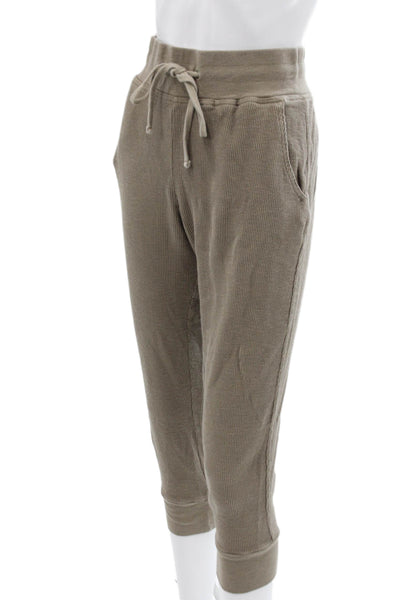 Standard James Perse Womens Cropped Cotton Pants Green Size 2