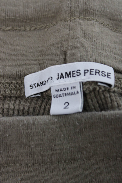 Standard James Perse Womens Cropped Cotton Pants Green Size 2