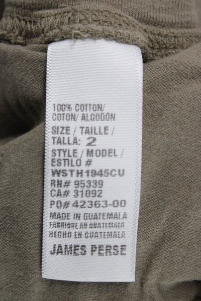 Standard James Perse Womens Cropped Cotton Pants Green Size 2
