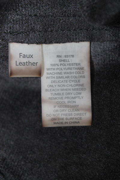 Elie Tahari Womens Dress Pants Faux Leather Black Button Size 4