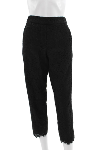 J Crew Womens Cropped Black Viscose Pants Pull On Size 4