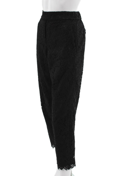 J Crew Womens Cropped Black Viscose Pants Pull On Size 4