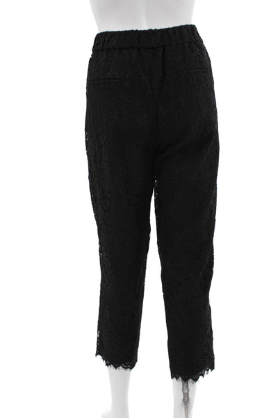J Crew Womens Cropped Black Viscose Pants Pull On Size 4
