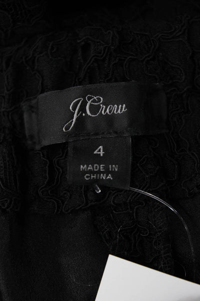 J Crew Womens Cropped Black Viscose Pants Pull On Size 4