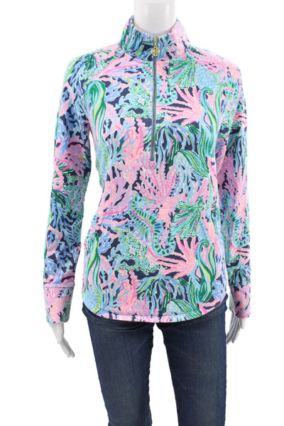 Lily Pulitzer Women Floral Mockneck Pullover Multicolor Long Sleeve Size S