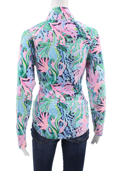 Lily Pulitzer Women Floral Mockneck Pullover Multicolor Long Sleeve Size S