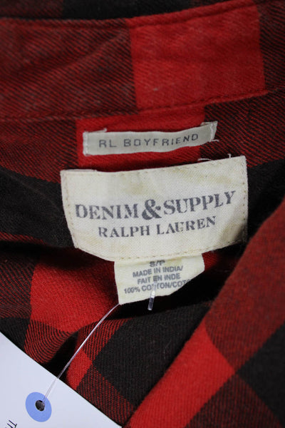 Denim & Supply By Ralph Lauren Women Plaid Button-Up Cotton Long Sleeve Size S