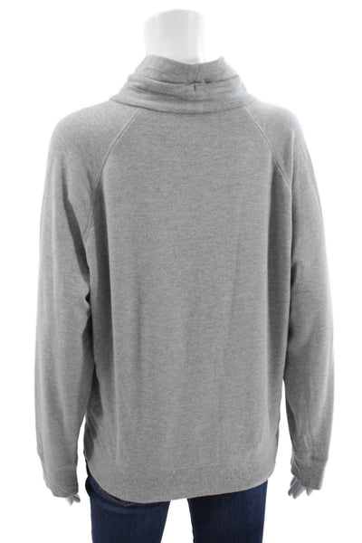 J Crew Women Gray Cowl Neck Pullover Sweatshirt Modal Long Sleeve Size S
