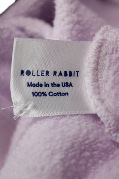 Roller Rabbit Women Purple Cotton Pullover Crew Neck Long Sleeve Size S