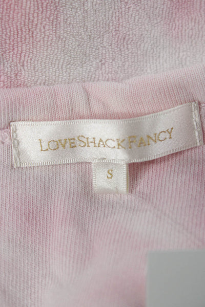 Love Shack Fancy Womens Pink Tie Dye Cardigan 100% Cotton Long Sleeve Size S