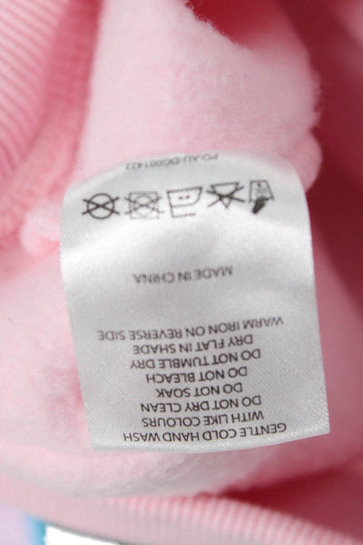 White Fox Women Pullover Hoodie Pink Polyester Crew Neck Long Sleeve Size 2XS