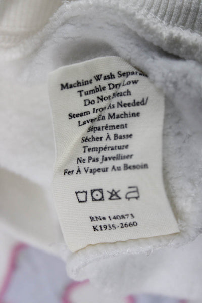 Love Shack Fancy Womens Pullover White Cotton Crew Neck Long Sleeve Size S