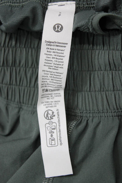 Lululemon Women Athletic Green Polyester Shorts Size S