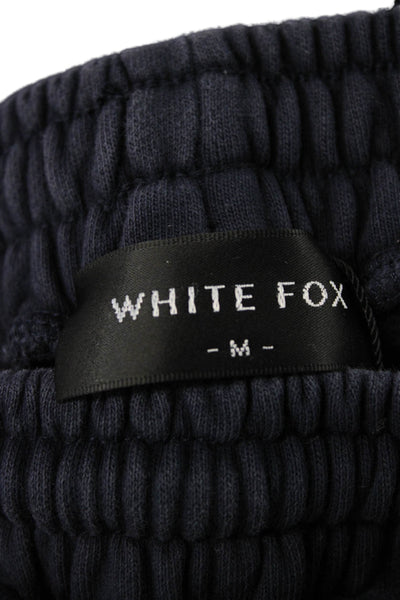 White Fox Women Blue Fleece Joggers Drawstring Inseam 27 Size M