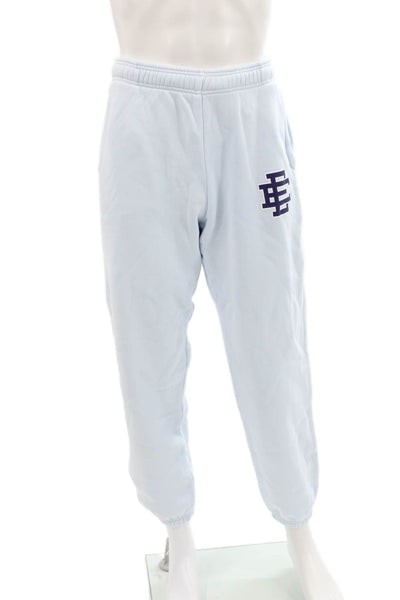 Eric Emanuel Unisex Adults Jogger Pants Blue 100% Cotton Drawstring Size XL