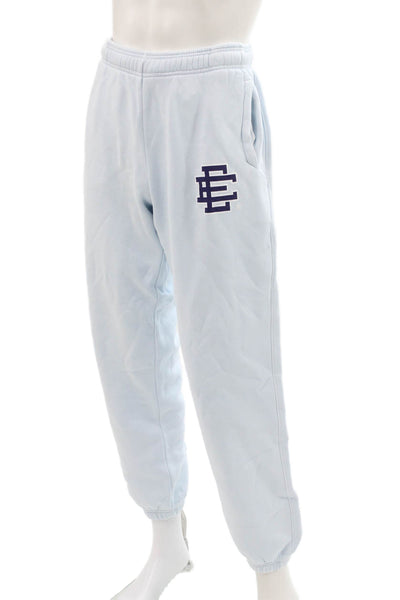 Eric Emanuel Unisex Adults Jogger Pants Blue 100% Cotton Drawstring Size XL