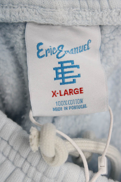 Eric Emanuel Unisex Adults Jogger Pants Blue 100% Cotton Drawstring Size XL