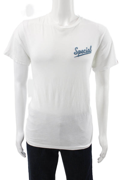 Rag & Bone Men Basic White Crew Neck Graphic T-Shirt Size L