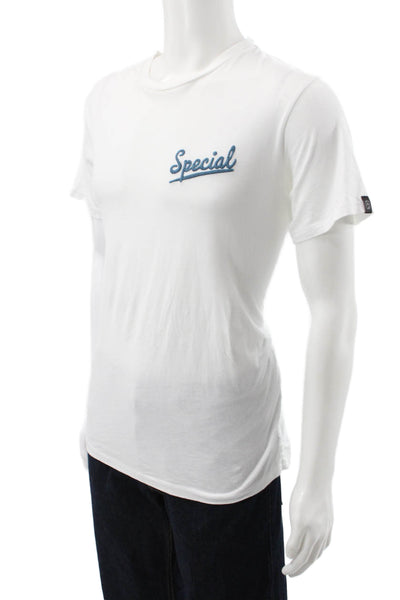 Rag & Bone Men Basic White Crew Neck Graphic T-Shirt Size L