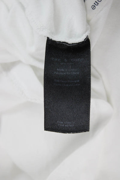 Rag & Bone Men Basic White Crew Neck Graphic T-Shirt Size L