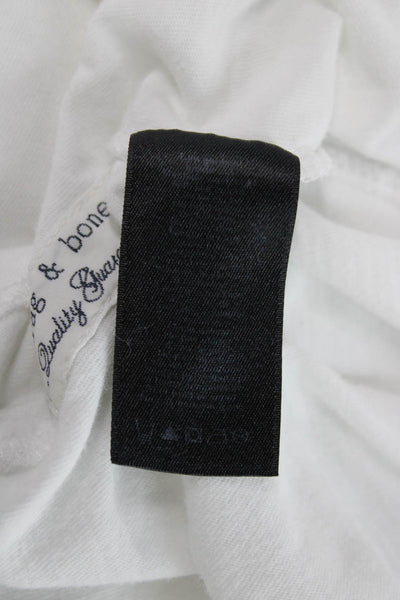 Rag & Bone Men Basic White Crew Neck Graphic T-Shirt Size L
