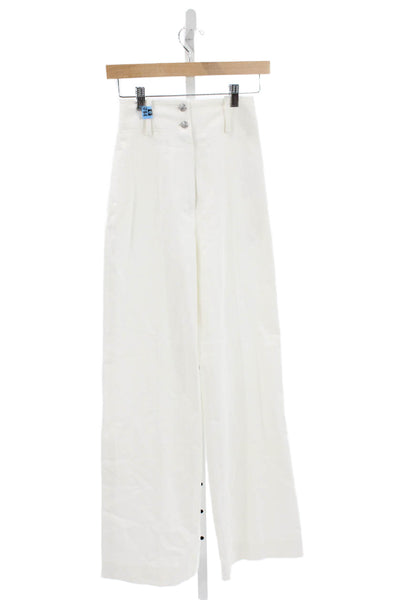 Adam Lippes Womens Dress Pants White Cotton Size 2