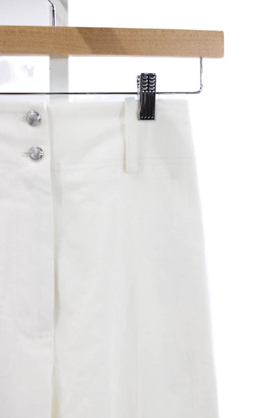 Adam Lippes Womens Dress Pants White Cotton Size 2