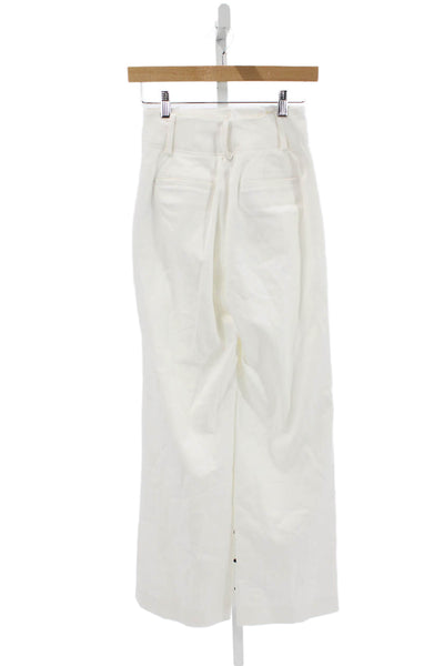 Adam Lippes Womens Dress Pants White Cotton Size 2