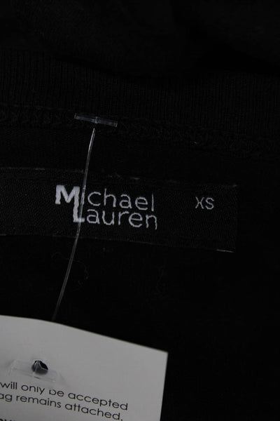 Michael Lauren Women Black Tencel Tank Dress Round Neck Short Size XS
