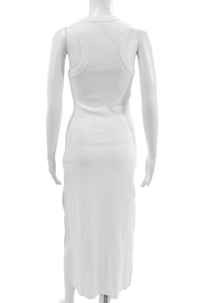 Vitamin A Womens White Sleeveless Maxi Dress Crew Neck Pullover Size XS