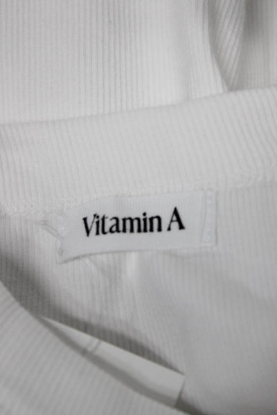 Vitamin A Womens White Sleeveless Maxi Dress Crew Neck Pullover Size XS