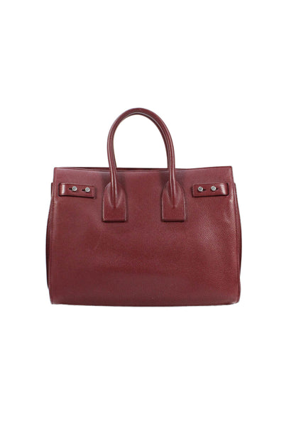 Saint Laurent Womens Leather Multi-Compartment Shoulder Bag Red
