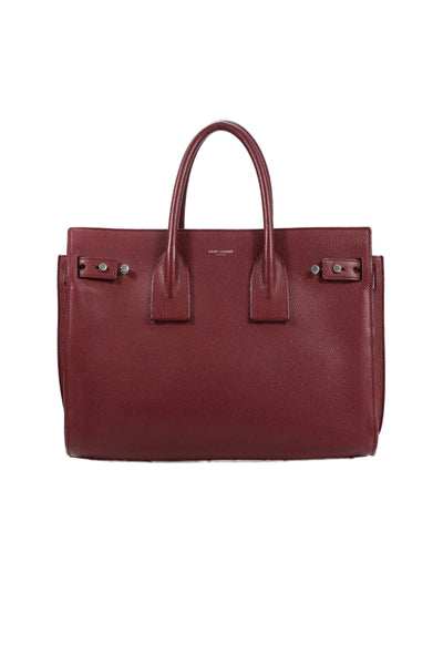 Saint Laurent Womens Leather Multi-Compartment Shoulder Bag Red