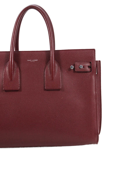 Saint Laurent Womens Leather Multi-Compartment Shoulder Bag Red