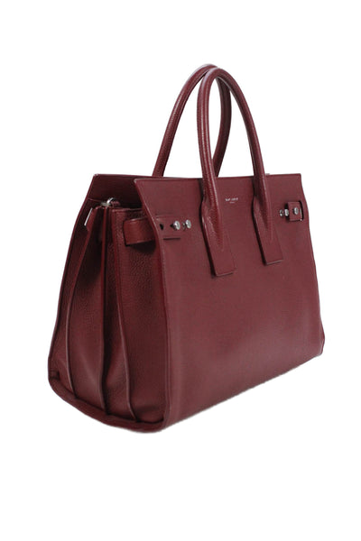 Saint Laurent Womens Leather Multi-Compartment Shoulder Bag Red